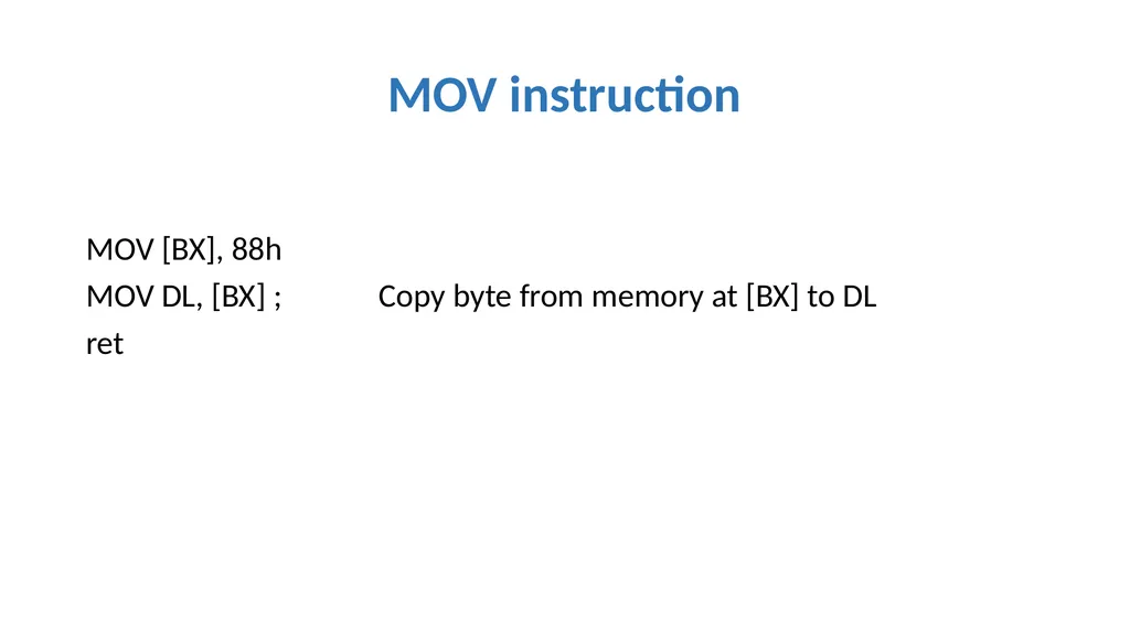 Emulator 8086 Lecture 3 What is an assembly - slide 23 of 36