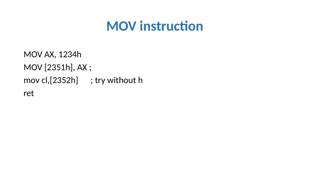 Emulator 8086 Lecture 3 What is an assembly - slide 26 of 36