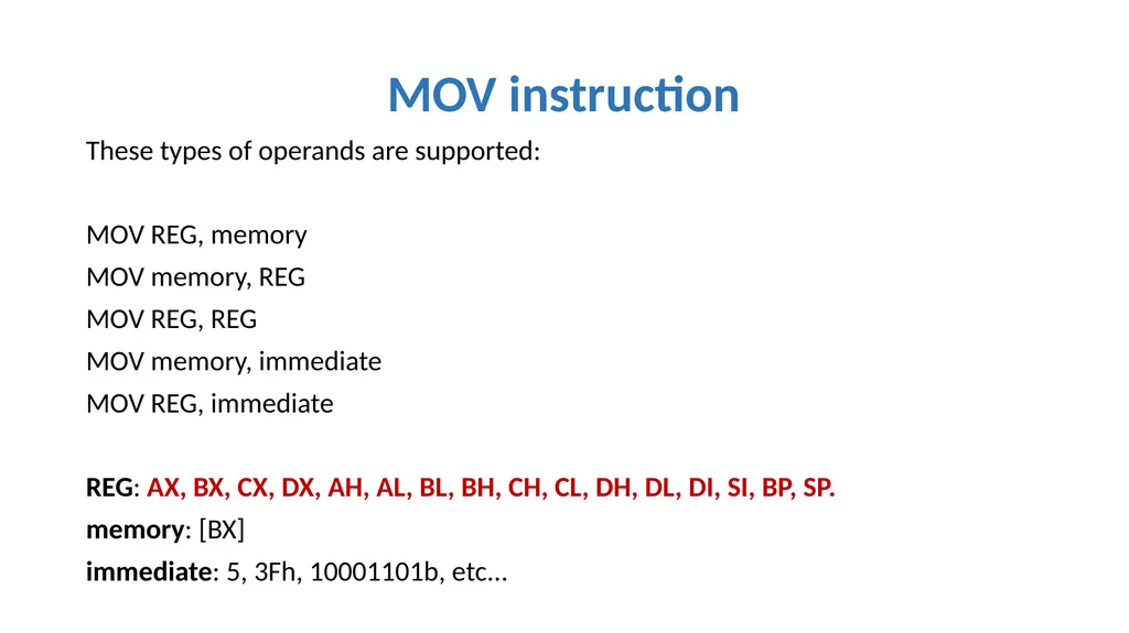 Emulator 8086 Lecture 3 What is an assembly - slide 16 of 36