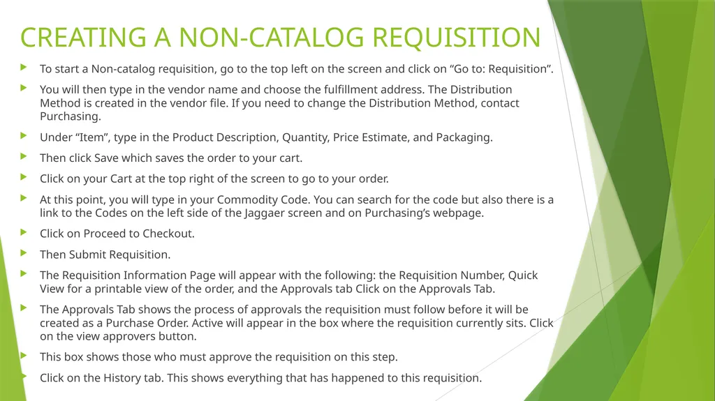 PURCHASING Training and Helpful Tools for Jaggaer - slide 6 of 9