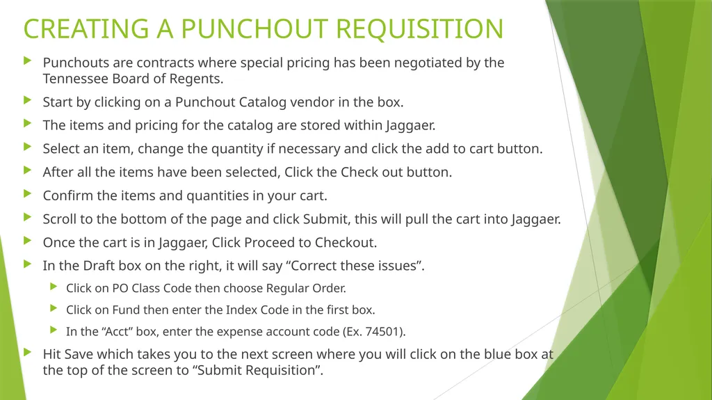 PURCHASING Training and Helpful Tools for Jaggaer - slide 5 of 9
