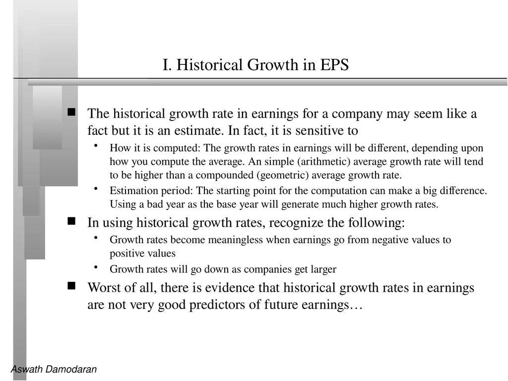Session 8: Estimating Growth Growth in Earnings - slide 3 of 9