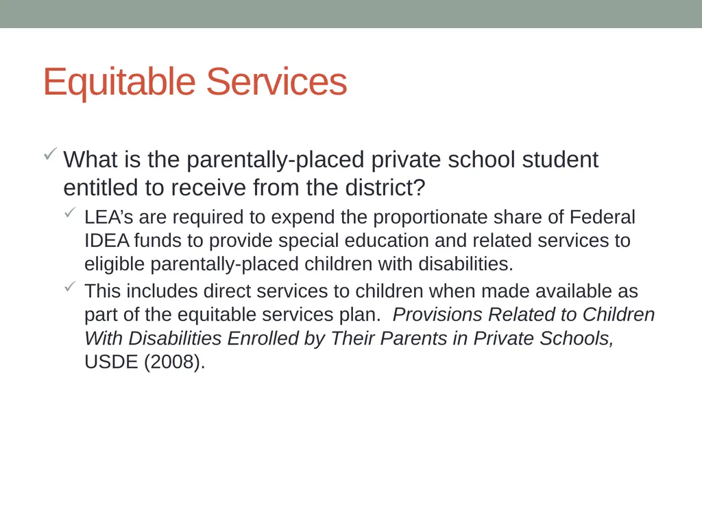 Parentally Placed Private School Students Wyoming - slide 8 of 39