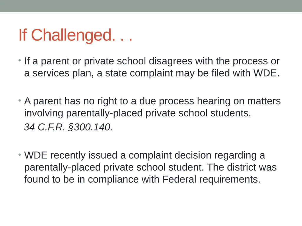 Parentally Placed Private School Students Wyoming - slide 28 of 39