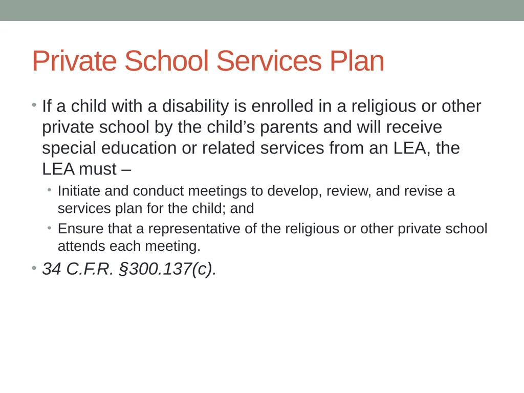 Parentally Placed Private School Students Wyoming - slide 22 of 39