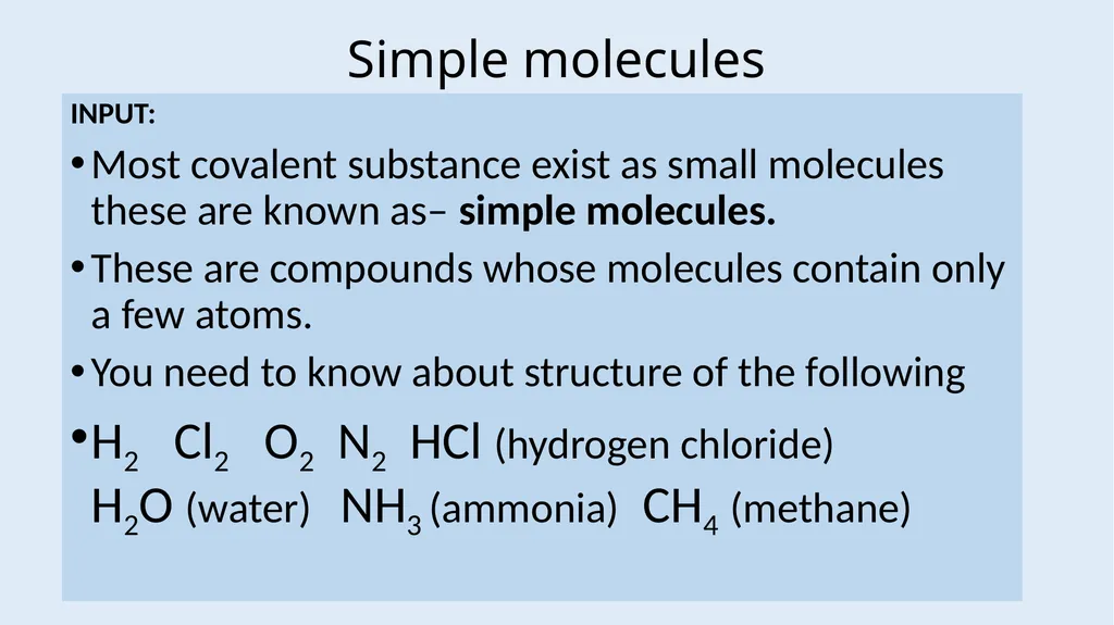 Simple Covalent Molecules Higher LOW STAKES QUIZ - slide 5 of 25