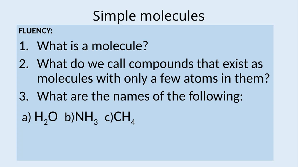 Simple Covalent Molecules Higher LOW STAKES QUIZ - slide 6 of 25