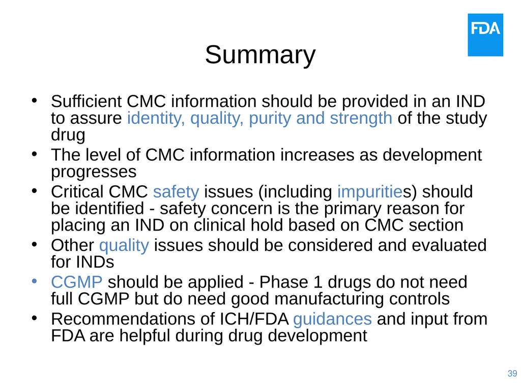 Quality Issues for Clinical Trial Materials: The - slide 39 of 41