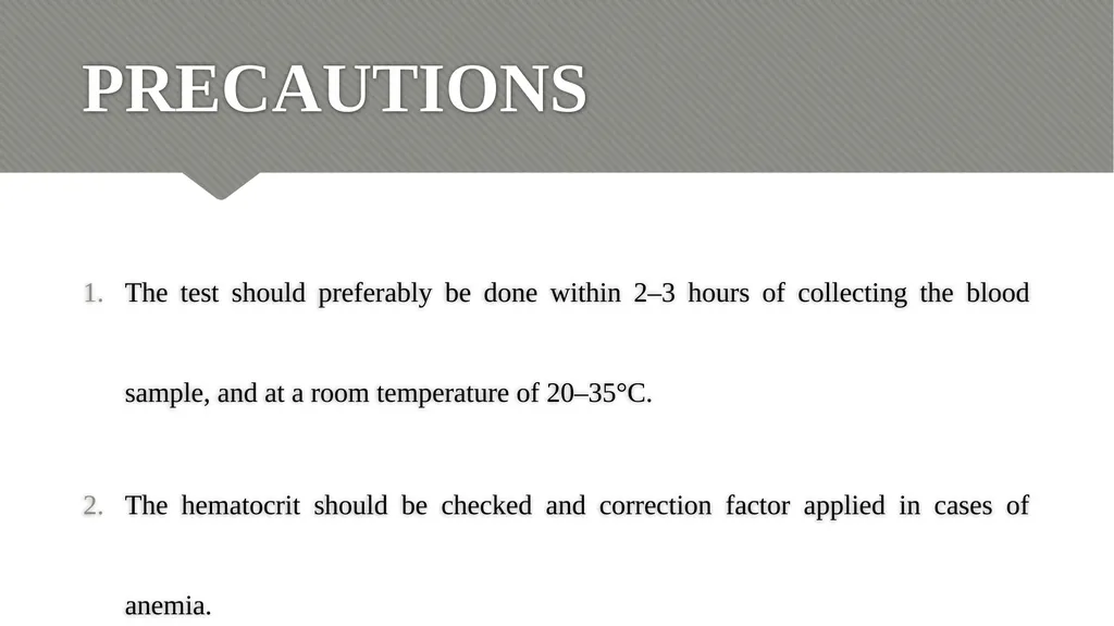 ERYTHROCYTE SEDIMENTATION RATE (ESR) Relevance - slide 23 of 24