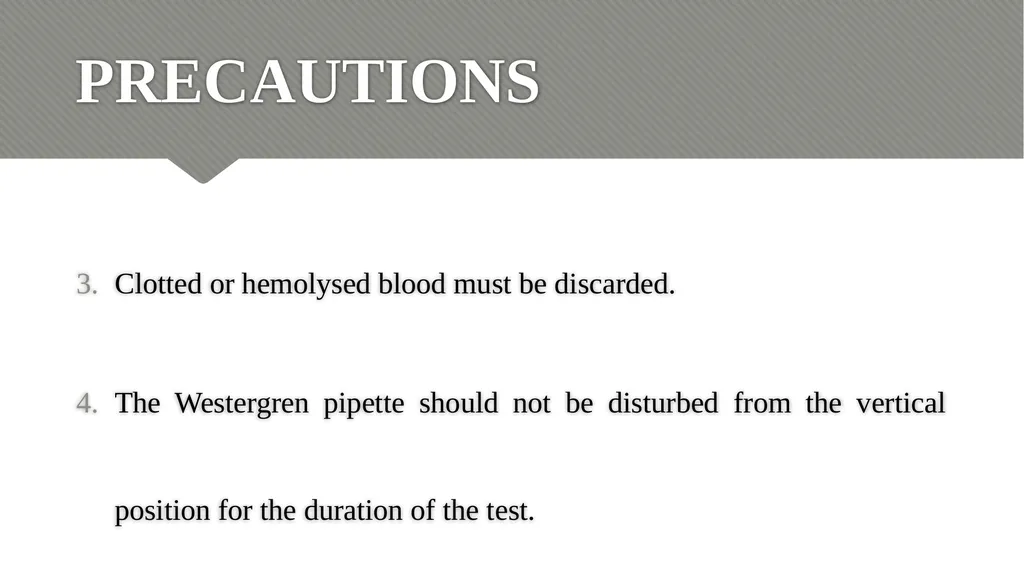 ERYTHROCYTE SEDIMENTATION RATE (ESR) Relevance - slide 24 of 24