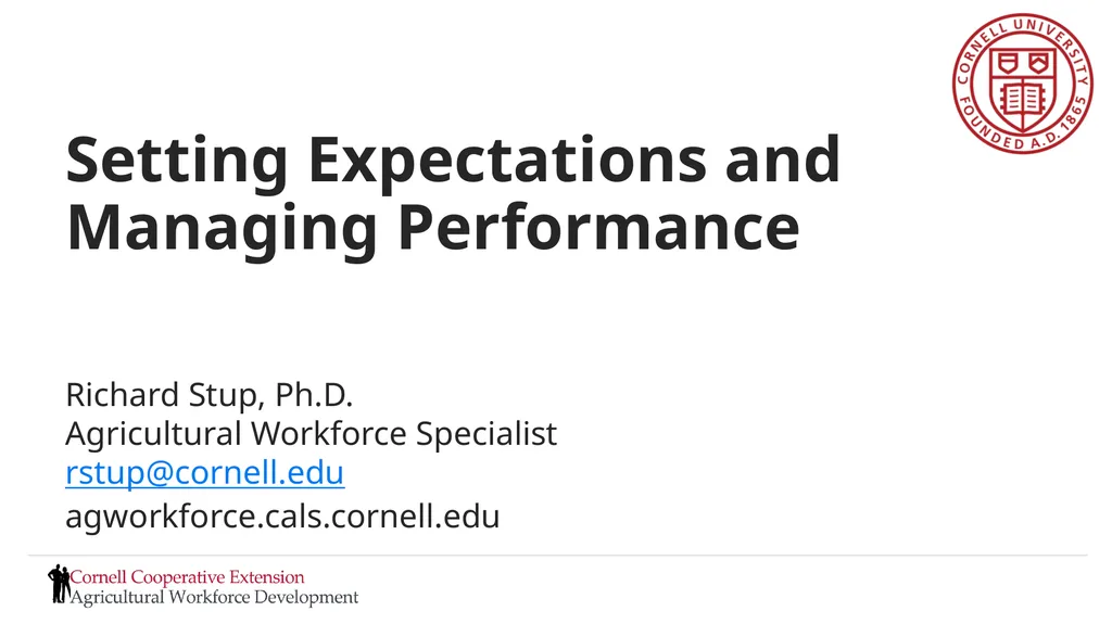 Setting Expectations and Managing Performance - slide 1 of 70