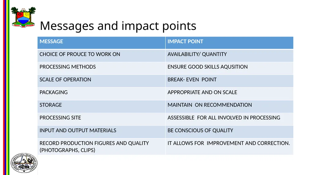 OPPORTUNITIES IN FOOD AND AGRO-PROCESSING IN - slide 43 of 46