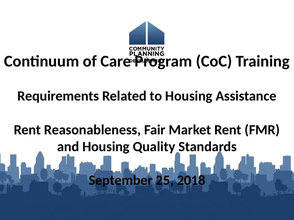 Continuum of Care Program (CoC) Training - slide 1 of 14