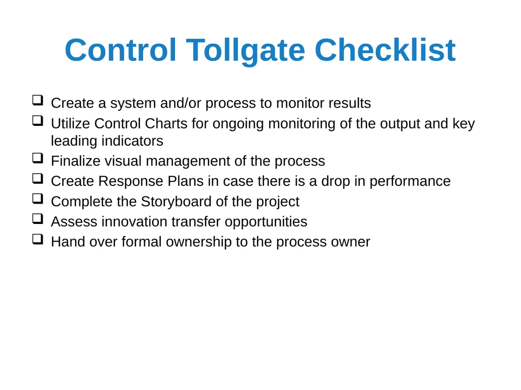 Black Belt Project Storyboard Template Visit - slide 19 of 20