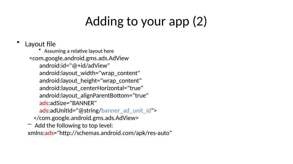 Cosc 5/4735 AdMob for Android Make money with apps - slide 7 of 13