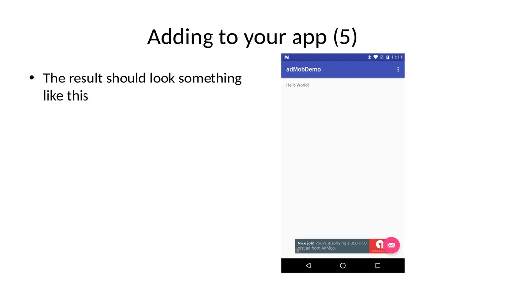 Cosc 5/4735 AdMob for Android Make money with apps - slide 10 of 13