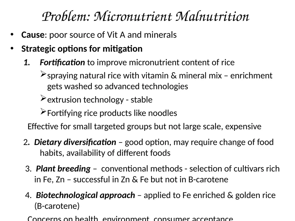Rice Strategy : Quality, safety & Nutrition Ms. - slide 20 of 24