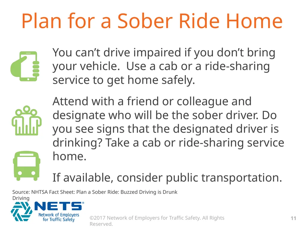IMPAIRED DRIVING: NEVER A GOOD IDEA Be aware! - slide 11 of 13