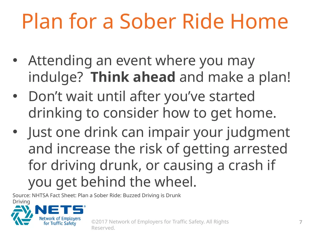 IMPAIRED DRIVING: NEVER A GOOD IDEA Be aware! - slide 7 of 13