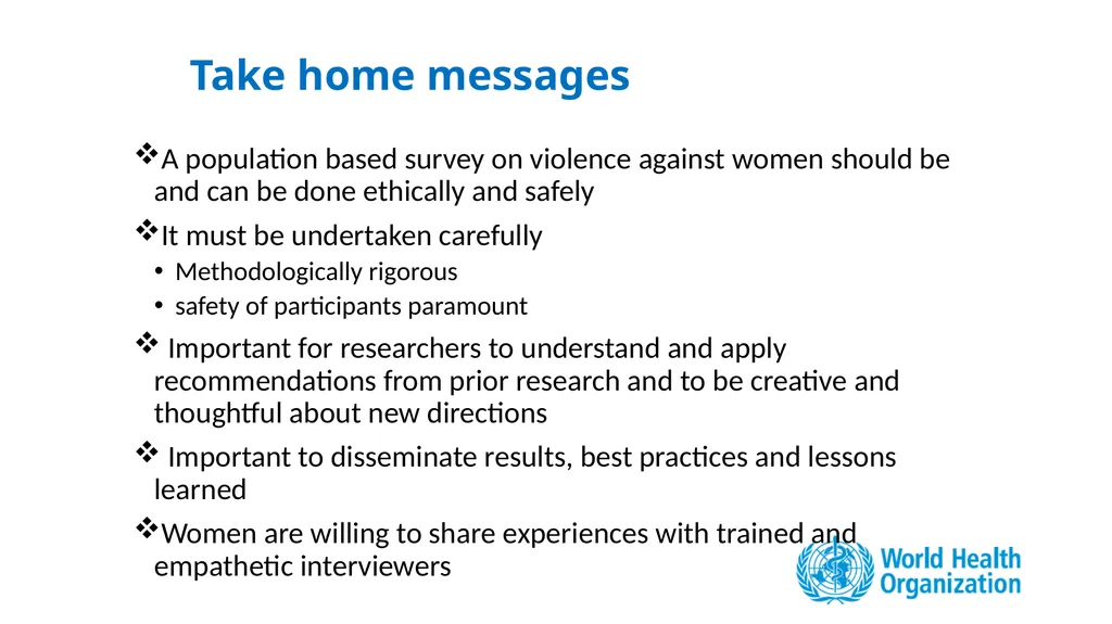 "Putting Women First" Ethical and Safety - slide 23 of 29
