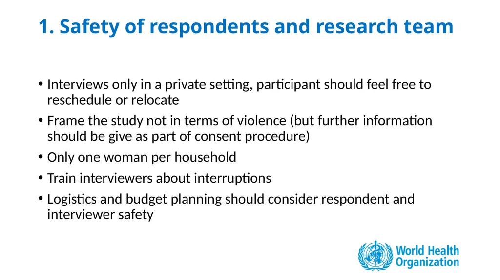 "Putting Women First" Ethical and Safety - slide 6 of 29