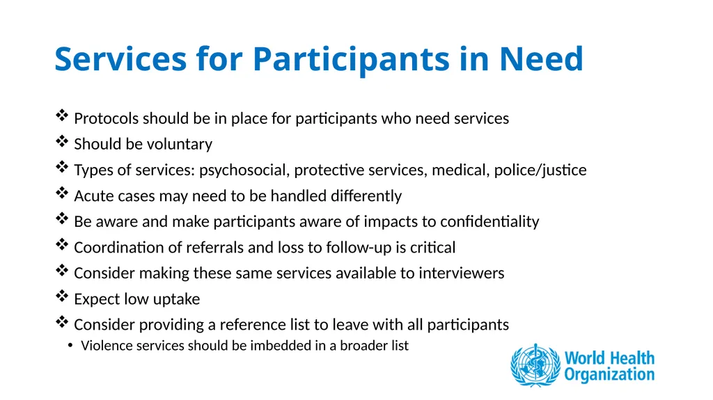 "Putting Women First" Ethical and Safety - slide 16 of 29