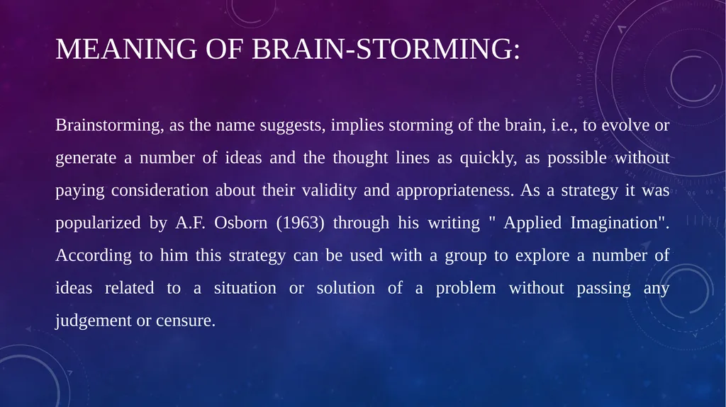 Permissive Style of Teaching: Brainstorming Method - slide 3 of 13