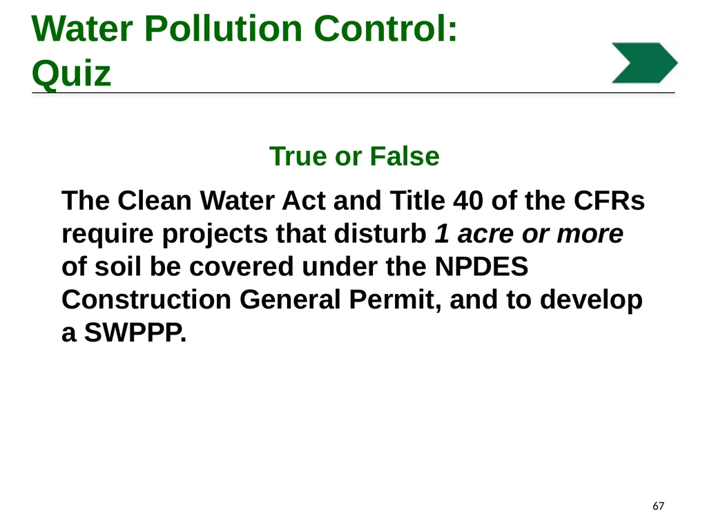 Environmental Stewardship and Water Pollution - slide 67 of 74