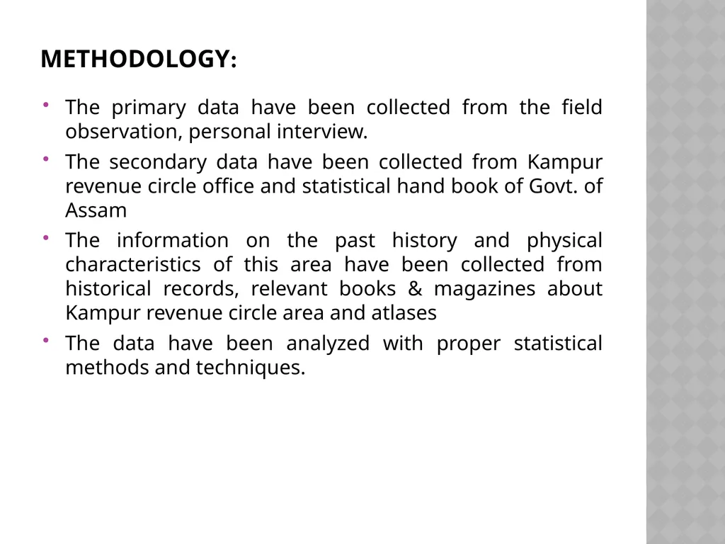 A FIELD STUDY RESEARCH PROJECT FOR THE CLASS OF - slide 4 of 15