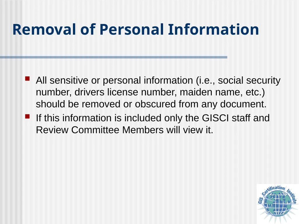 Applying for GISCI Certification A Guide to - slide 6 of 13
