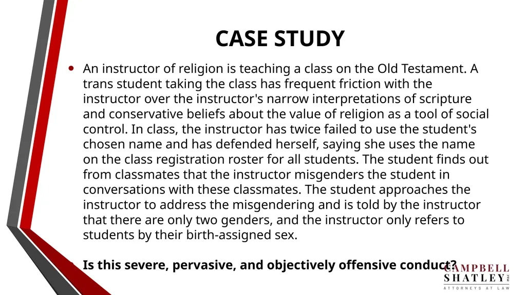 CAMPBELL SHATLEY TITLE IX TRAINING Rules for the - slide 22 of 50