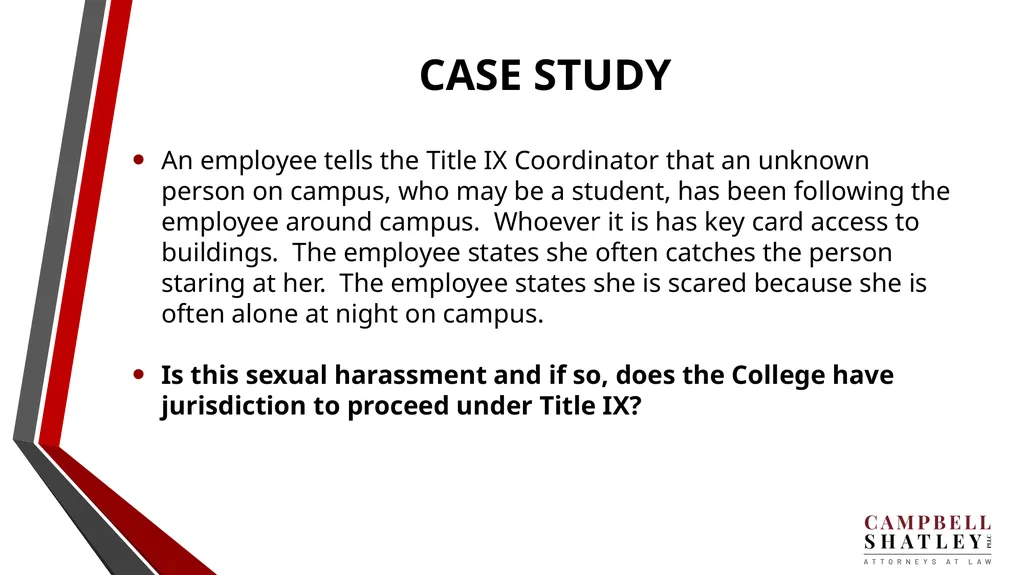 CAMPBELL SHATLEY TITLE IX TRAINING Rules for the - slide 39 of 50