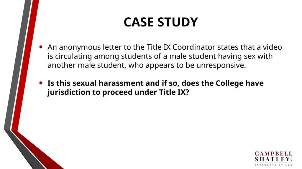 CAMPBELL SHATLEY TITLE IX TRAINING Rules for the - slide 40 of 50
