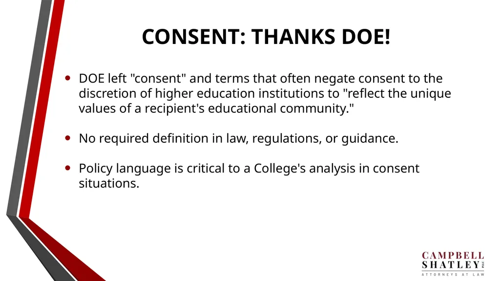 CAMPBELL SHATLEY TITLE IX TRAINING Rules for the - slide 41 of 50