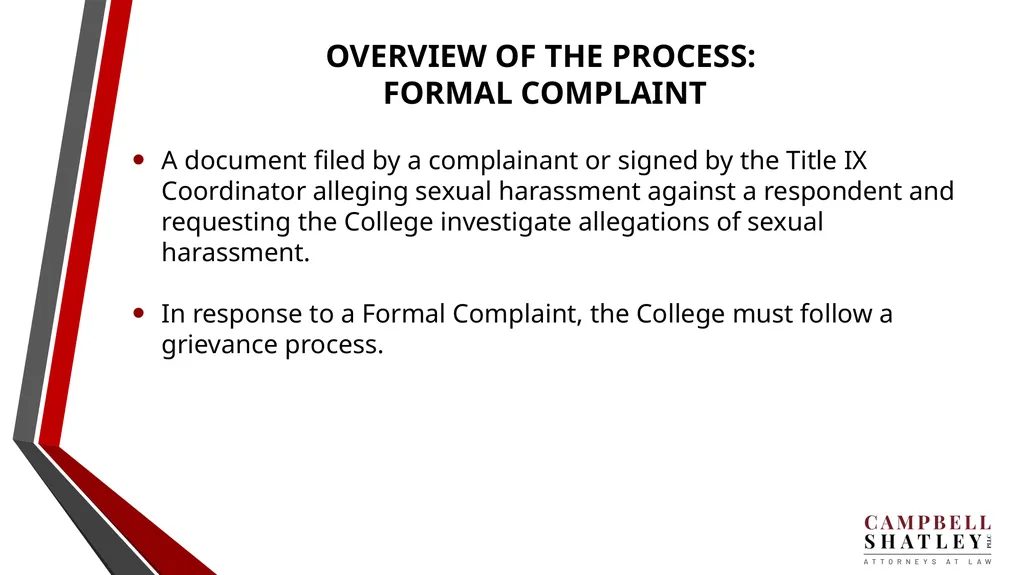 CAMPBELL SHATLEY TITLE IX TRAINING Rules for the - slide 25 of 50