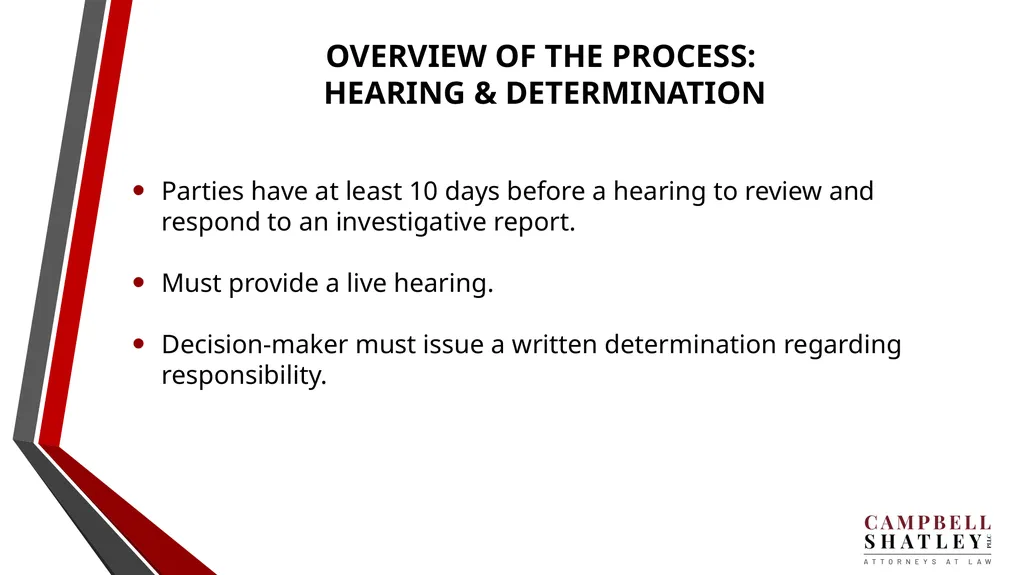 CAMPBELL SHATLEY TITLE IX TRAINING Rules for the - slide 28 of 50