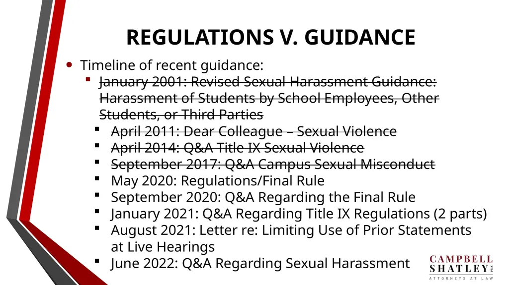 CAMPBELL SHATLEY TITLE IX TRAINING Rules for the - slide 10 of 50