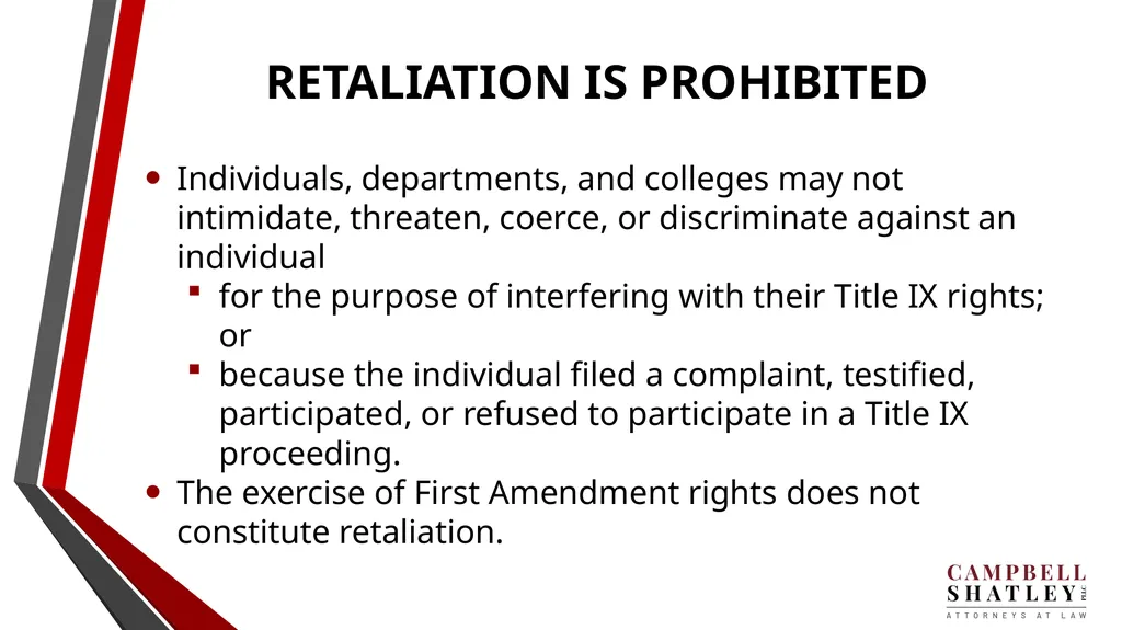 CAMPBELL SHATLEY TITLE IX TRAINING Rules for the - slide 43 of 50