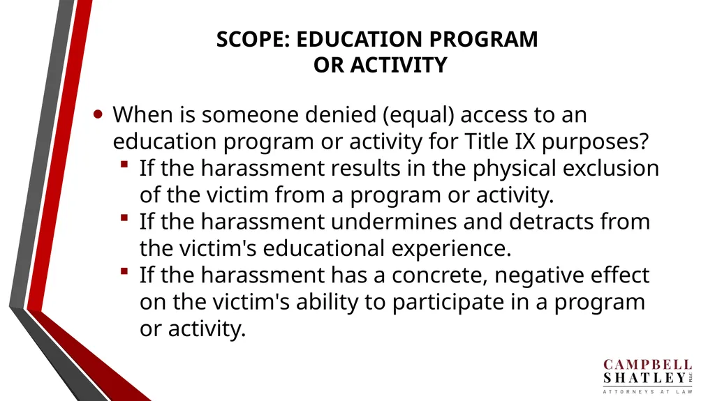 CAMPBELL SHATLEY TITLE IX TRAINING Rules for the - slide 35 of 50