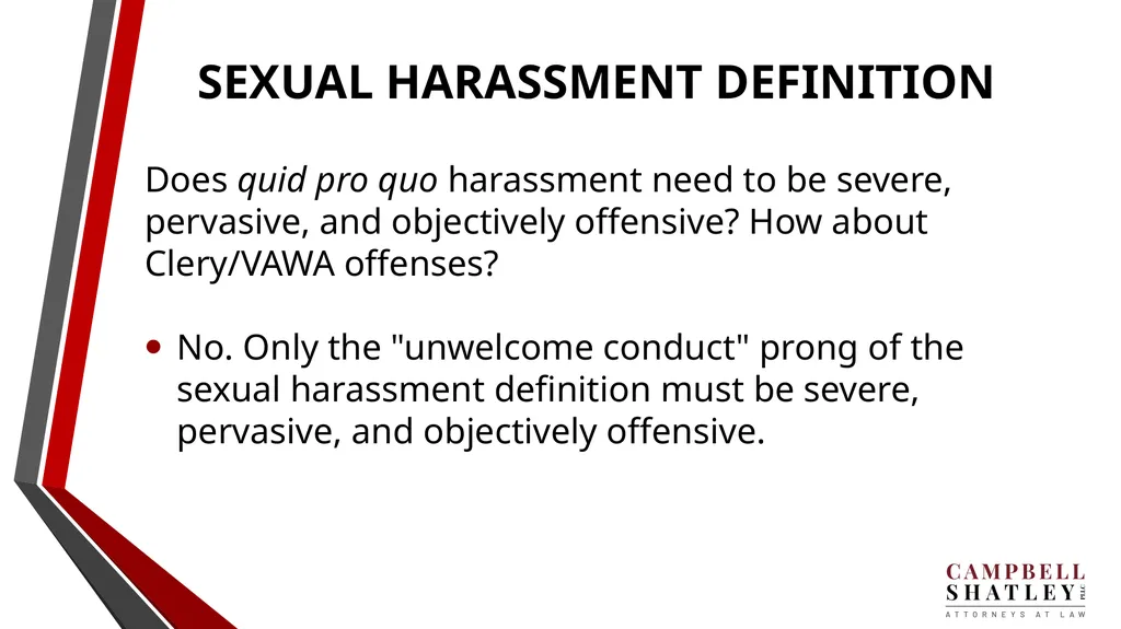 CAMPBELL SHATLEY TITLE IX TRAINING Rules for the - slide 21 of 50