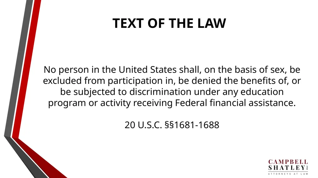 CAMPBELL SHATLEY TITLE IX TRAINING Rules for the - slide 7 of 50