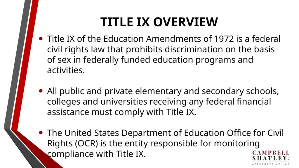CAMPBELL SHATLEY TITLE IX TRAINING Rules for the - slide 6 of 50