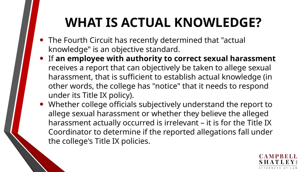 CAMPBELL SHATLEY TITLE IX TRAINING Rules for the - slide 36 of 50