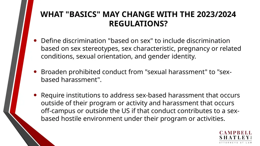 CAMPBELL SHATLEY TITLE IX TRAINING Rules for the - slide 49 of 50