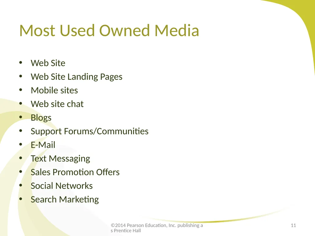 E-Marketing Communication: Owned Media - slide 11 of 29