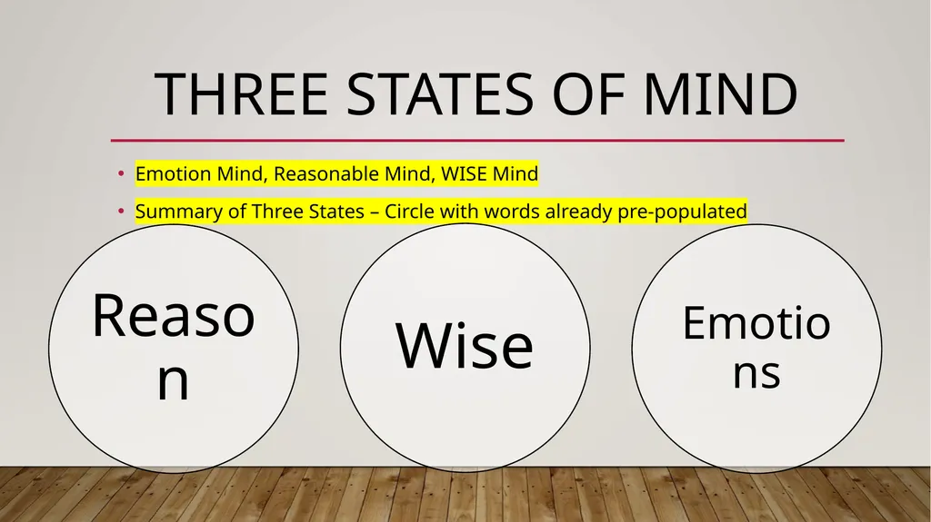 Introduction to wise mind Where reason and emotion - slide 6 of 9