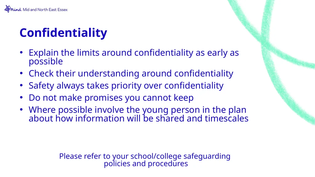 Let’s talk about…. Self-harm Toolkit Expectations - slide 23 of 42