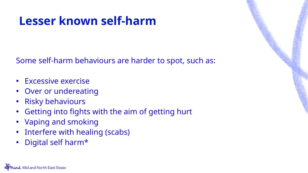 Let’s talk about…. Self-harm Toolkit Expectations - slide 12 of 42