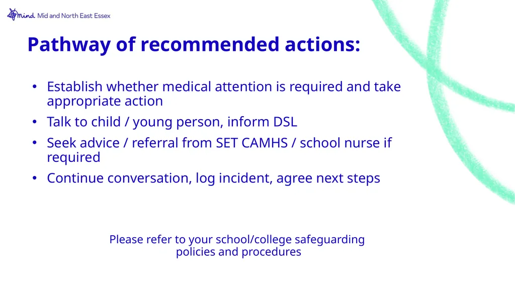 Let’s talk about…. Self-harm Toolkit Expectations - slide 21 of 42