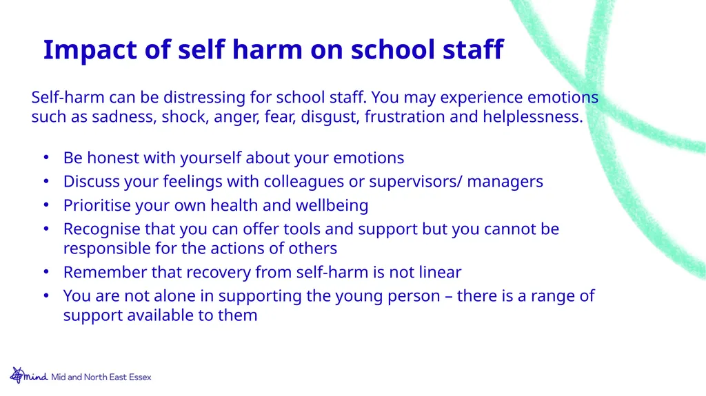 Let’s talk about…. Self-harm Toolkit Expectations - slide 32 of 42